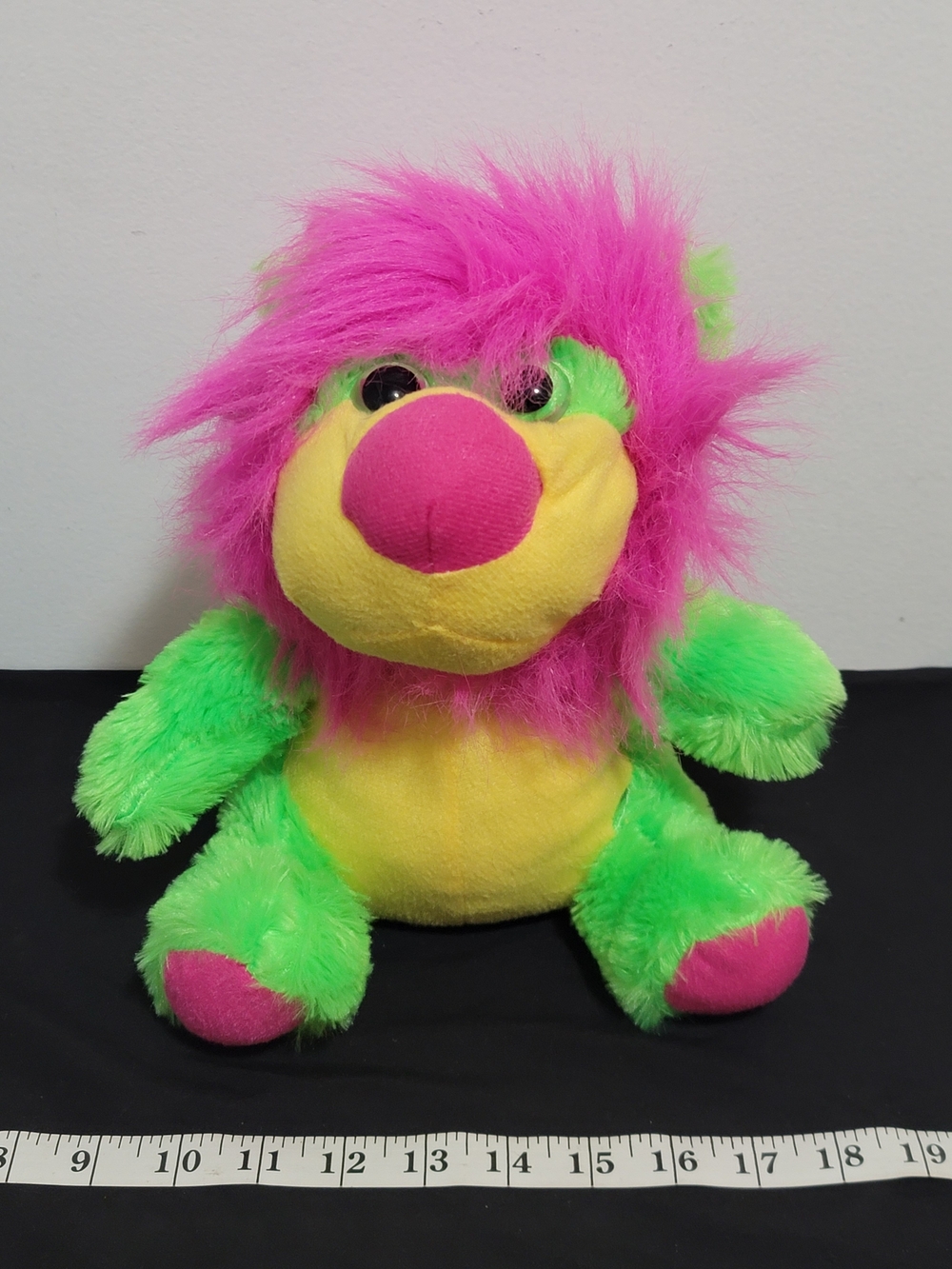 Kellytoy Monster Pwt Lion Stuffed Animal – Green, Pink & Yellow Plush Creature